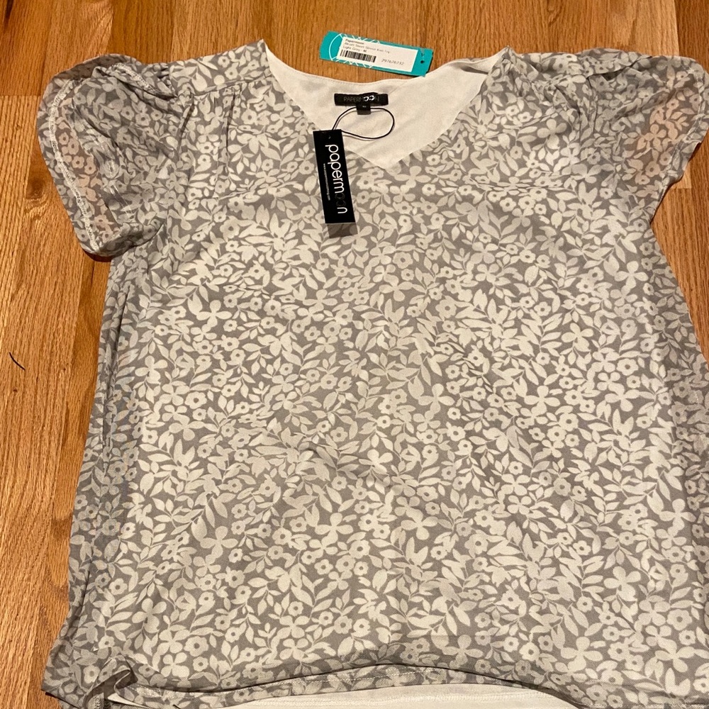 Papermoon Gray Floral Top